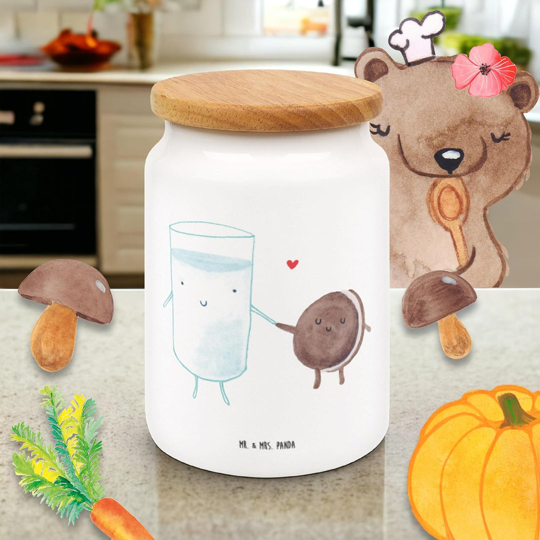 Mr. & Mrs. Panda Dose Milch Keks - Geschenk, Einladung Frühstück, Cookie, Kekse, Kaffee, aufbewahrun