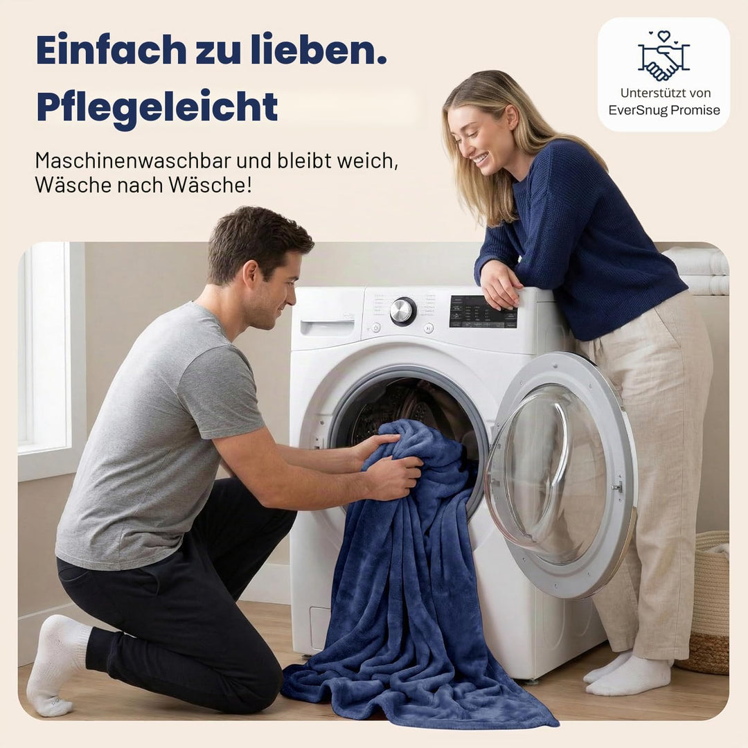 EverSnug Reisedecke und -Kissen - hochwertige, weiche 2-in-1-Flugzeugdecke mit weichem Kopfkissenbez