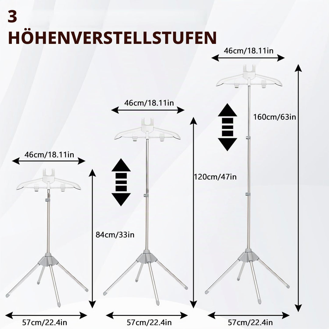 Kleiderbügel für Dampfglätter, 360° Drehbarer Dampfglätter Klappbarer, 84-160 cm Höhenverstellbarer