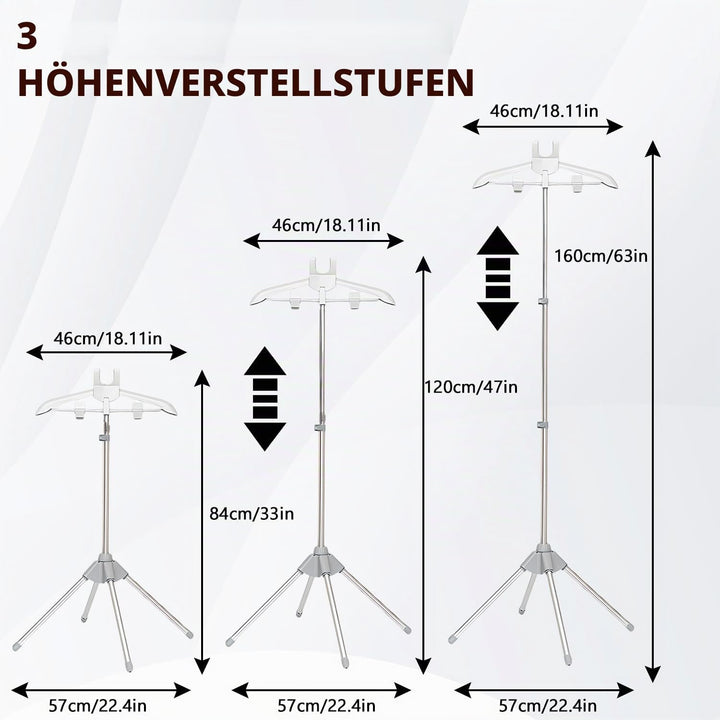 Kleiderbügel für Dampfglätter, 360° Drehbarer Dampfglätter Klappbarer, 84-160 cm Höhenverstellbarer