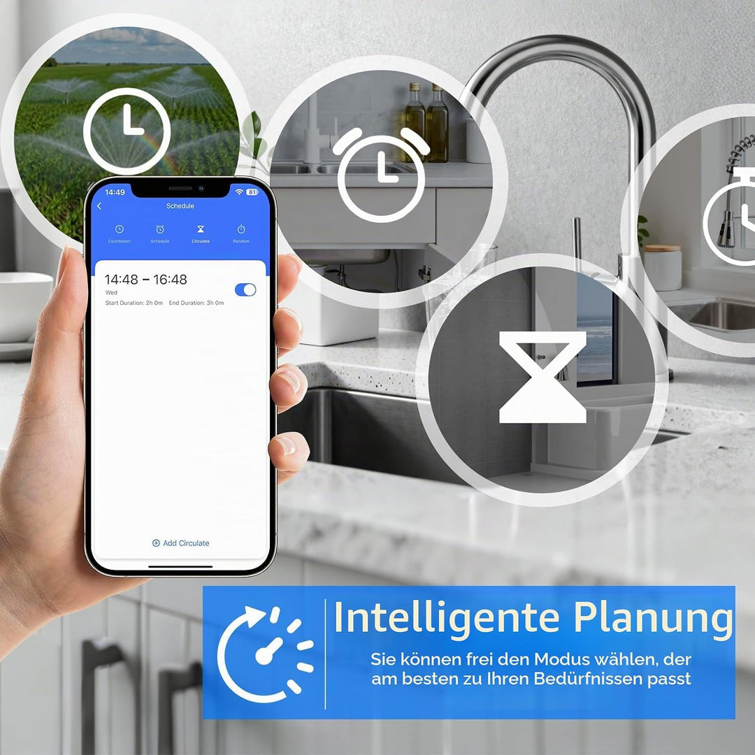 Smart Water Valve WIFI/Bluetooth Wasserventil Steuerung, Sprachsteuerung Wasserventil Kompatibel mit