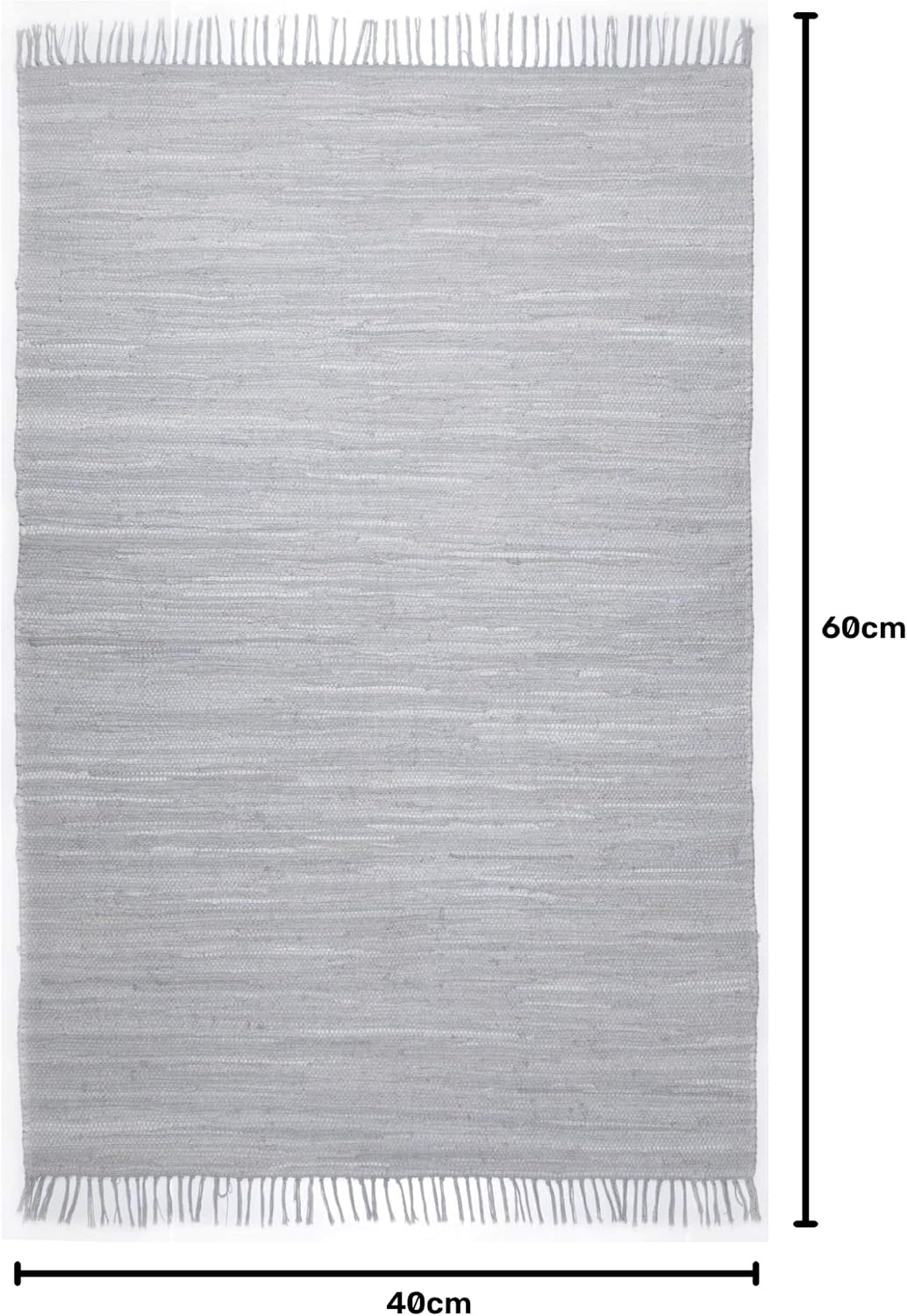 Theko | Dhurry Teppich aus 100% Baumwolle Flachgewebe Teppich Happy Cotton | handgewebt | Farbe: Gra