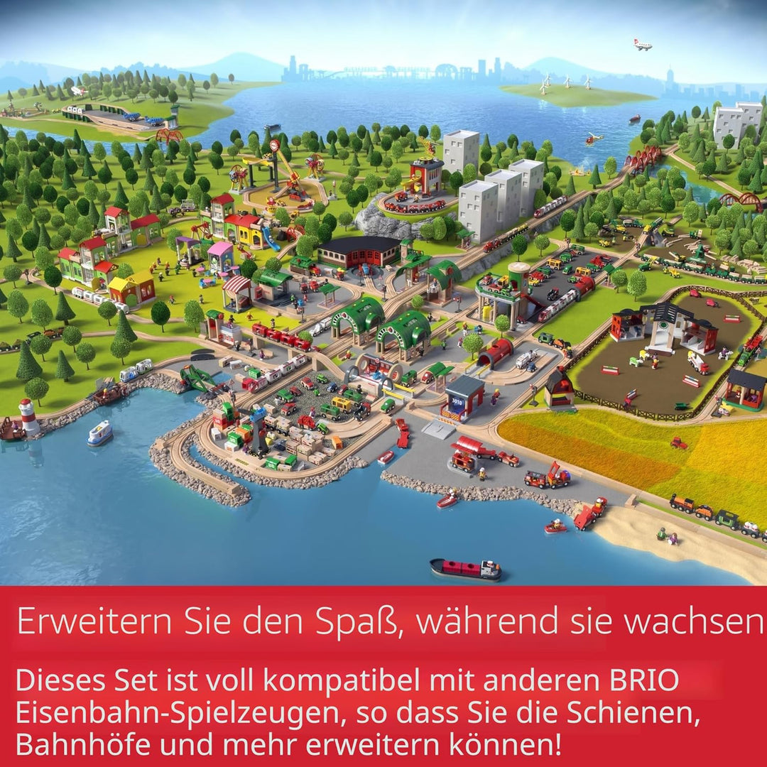 BRIO World 33401 Kleines Schienensortiment - 11 Schienen aus Buchenholz für die Holzeisenbahn - Empf