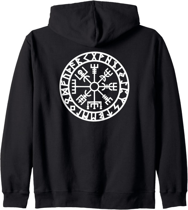 Vegvisir Wikinger Kompass Rune Schutz Symbol Kelten Nordisch Kapuzenjacke