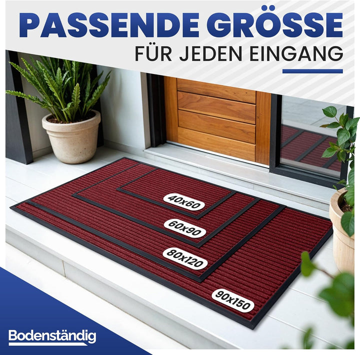 PazCaz Fussmatte aussen und innen [S-XXL] in Allen Farben - rutschfest & langlebig - Fussabstreifer