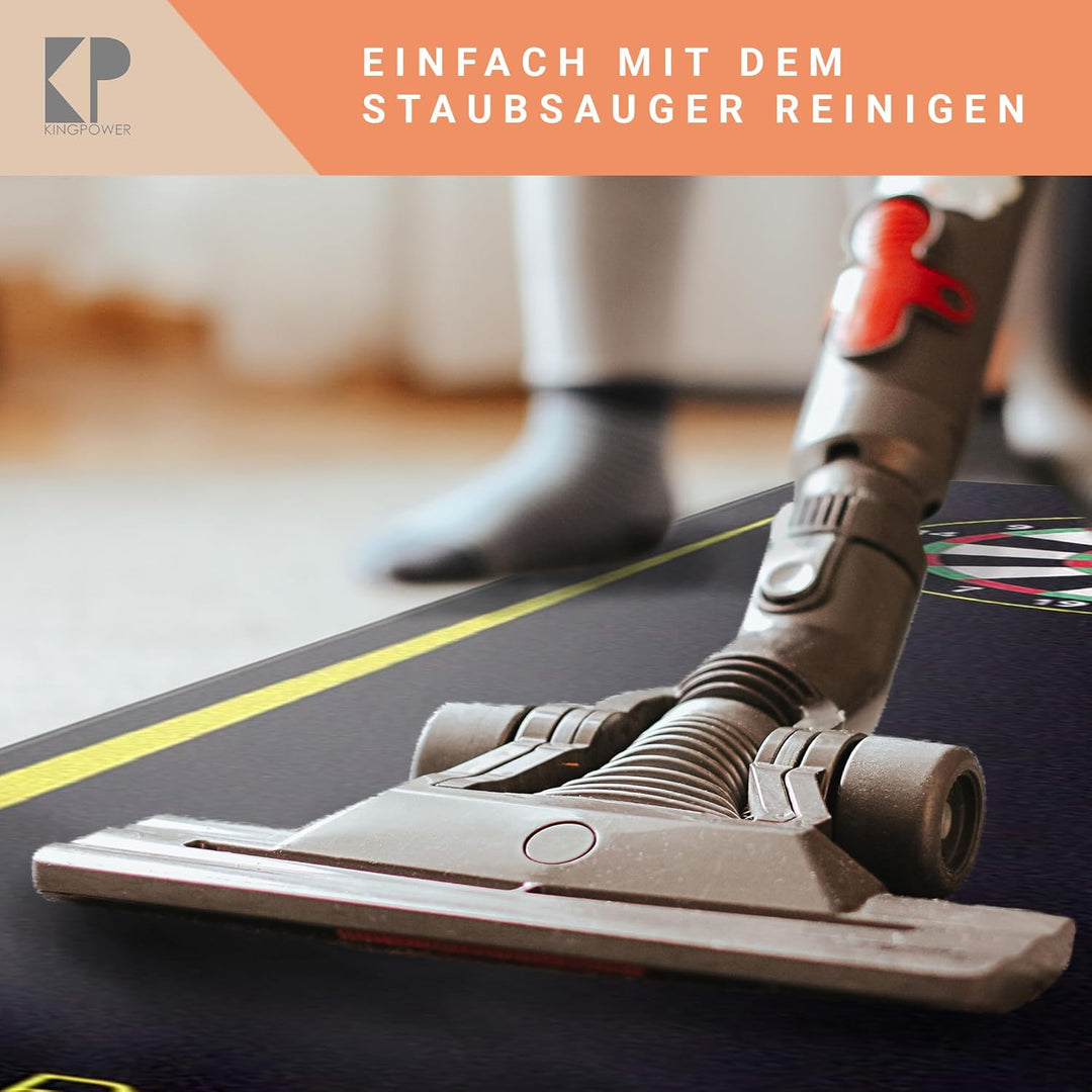 Kingpower Dartteppich mit Abwurflinie, Dart Zubehör mit Motiv, Dartmatte mit Oche, pflegeleichter Te