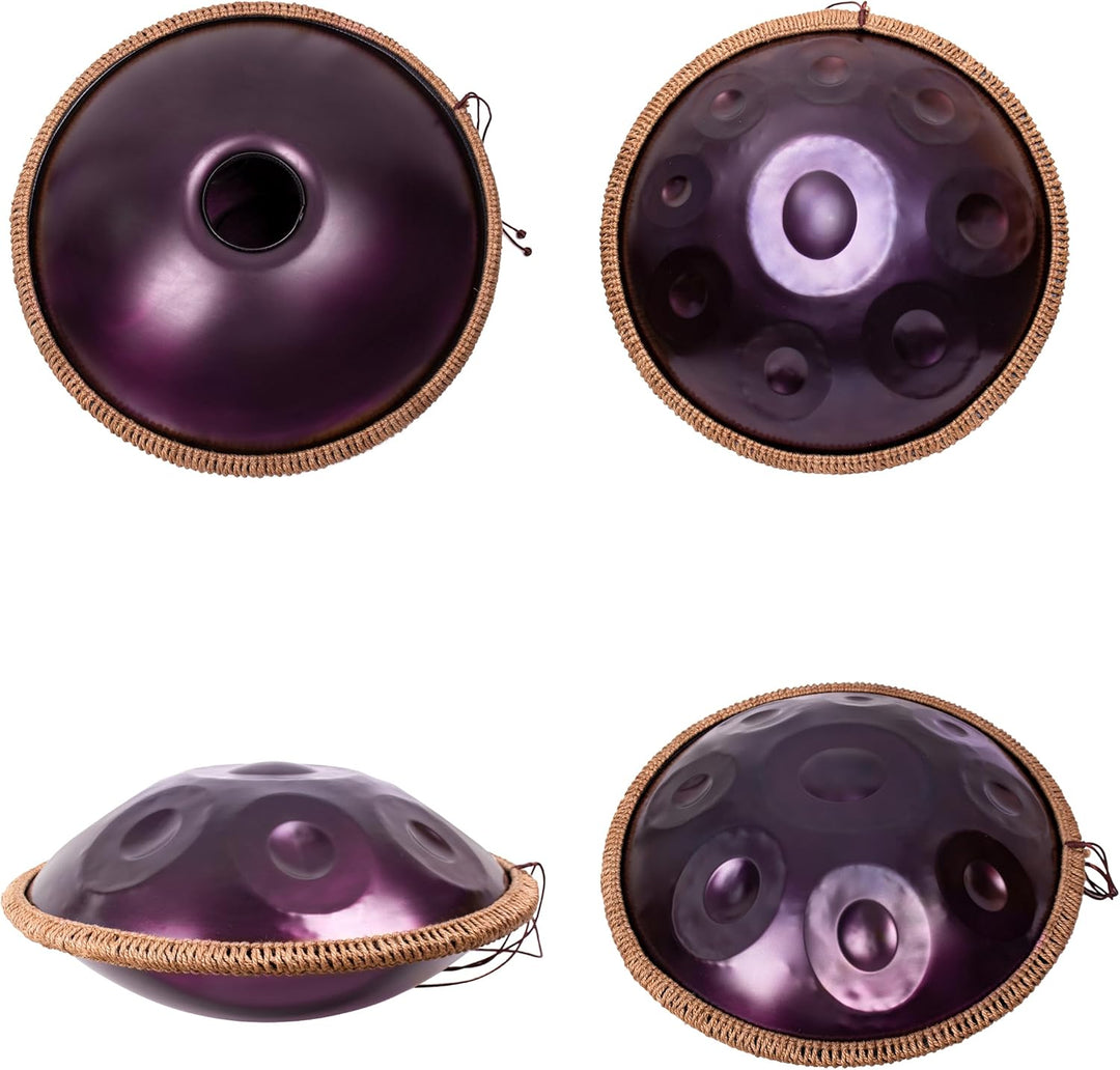 Handpan Anfänger, Stahltrommel 9 Töne 18 Zoll, Hand Pan in G-Dur, Hand Drum mit Drumtasche und Handp