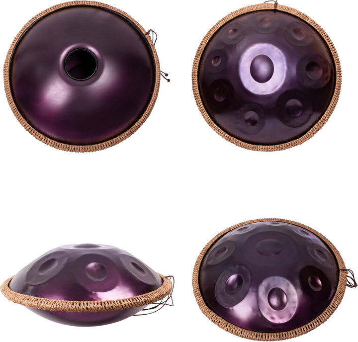 Handpan Anfänger, Stahltrommel 9 Töne 18 Zoll, Hand Pan in G-Dur, Hand Drum mit Drumtasche und Handp