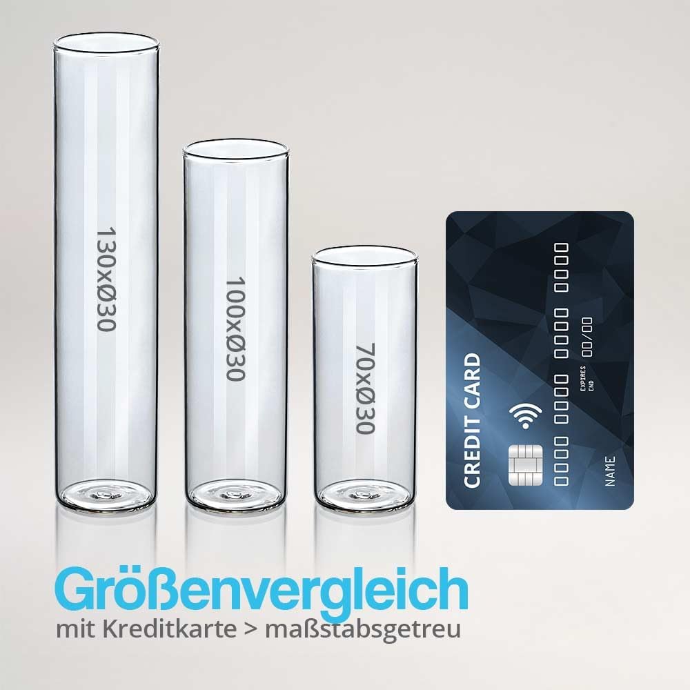 Tuuters 6x Gewürzgläser mit Verschluss (weiss), kleine Glasfläschchen für Gewürze (100 x Ø30 mm) 100