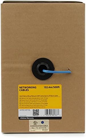 StarTech.com Meter-Rolle blaues Plenum CMP Cat 6 Solid UTP Bulk Kabel – CMP/FT6 Plenum Fire Rating –