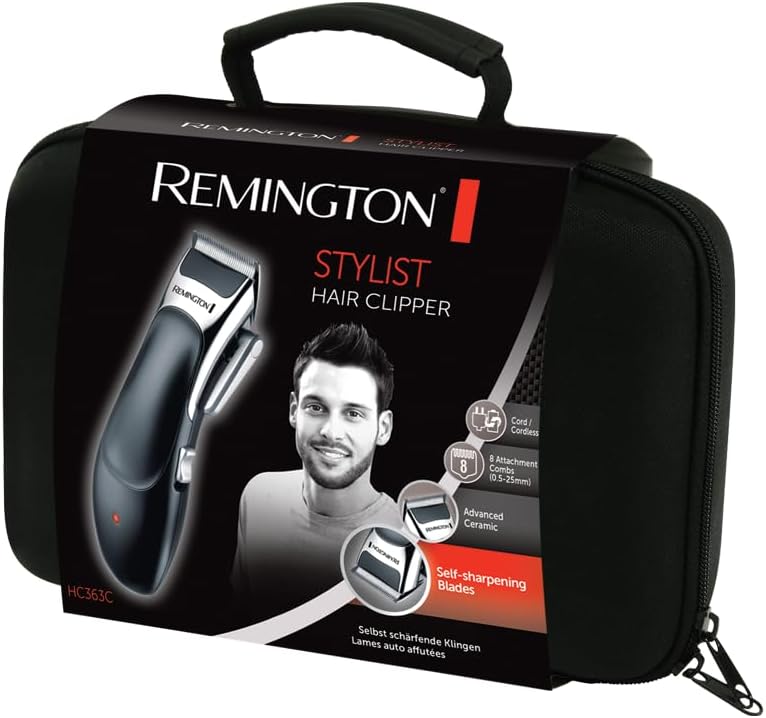 Remington Haarschneidemaschinen-Set HC363C (selbstschärfende keramikbeschichtete Klingen, 8 Kammaufs