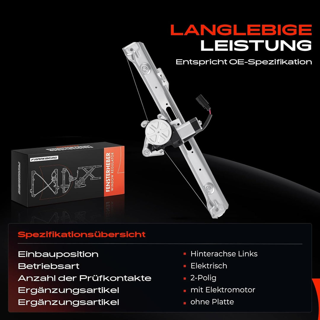 Frankberg Fensterheber Mit Motor Hinten Links Kompatibel mit 3er/3er Touring E46 Limousine Kombi 199