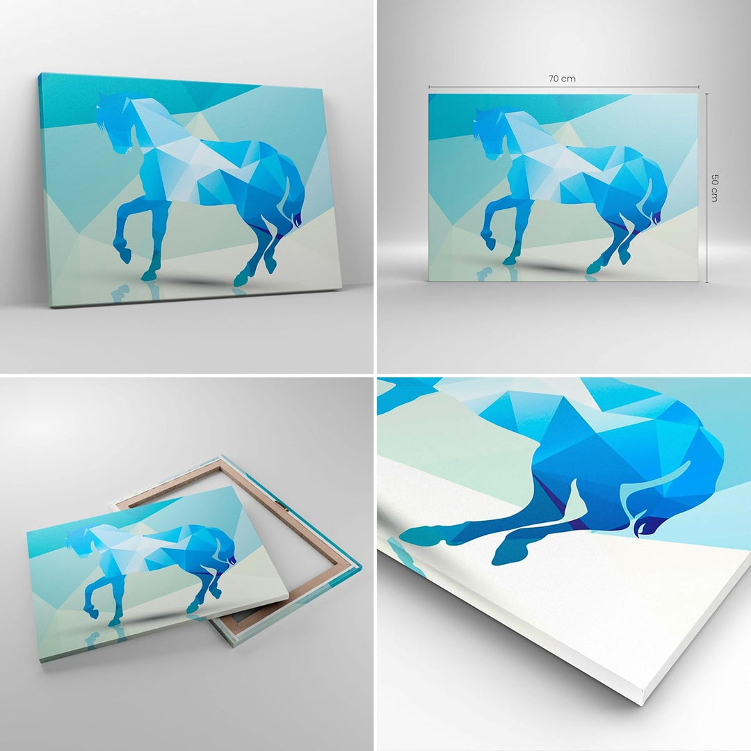 Bilder auf Leinwand Pferd Illustration modern Grafik Leinwandbild 70x50cm Wandbilder Dekoration Wohn