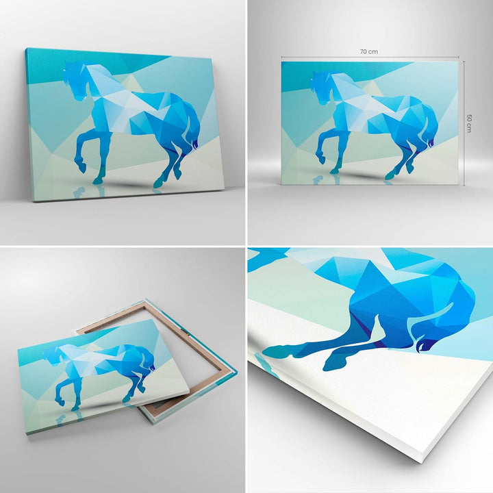 Bilder auf Leinwand Pferd Illustration modern Grafik Leinwandbild 70x50cm Wandbilder Dekoration Wohn