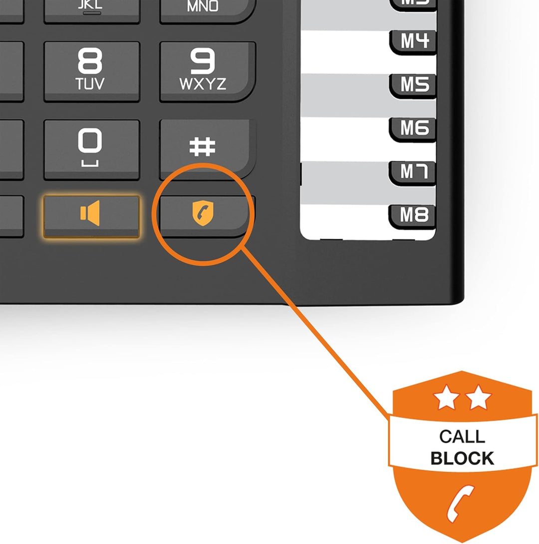 Alcatel T78, schnurgebundenes Festnetztelefon für Heim und Büro, grosses Display, 8 Direktwahltasten