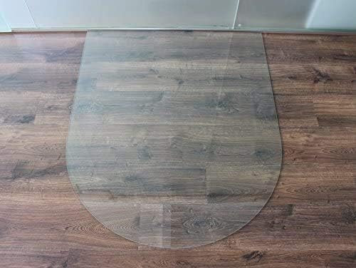 Rundbogen 120x140cm - XXL Funkenschutzplatte Klarglas Kaminbodenplatte Glasplatte Kaminofenunterlage