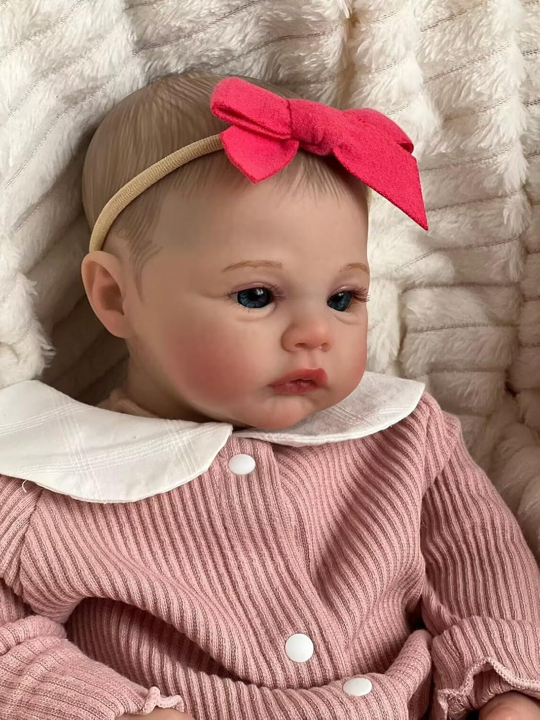 ZIYIUI Realistische Reborn Babys Puppe echte Babypuppe Silikon Mädchen Handgemachte Augen öffnen Bab