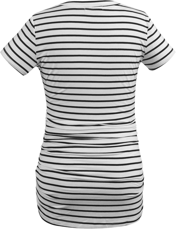 Smallshow Damen Umstandsmode Tops Seitlich Geraffte Schwangerschafts Umstandstop 3er Pack S Marine/W