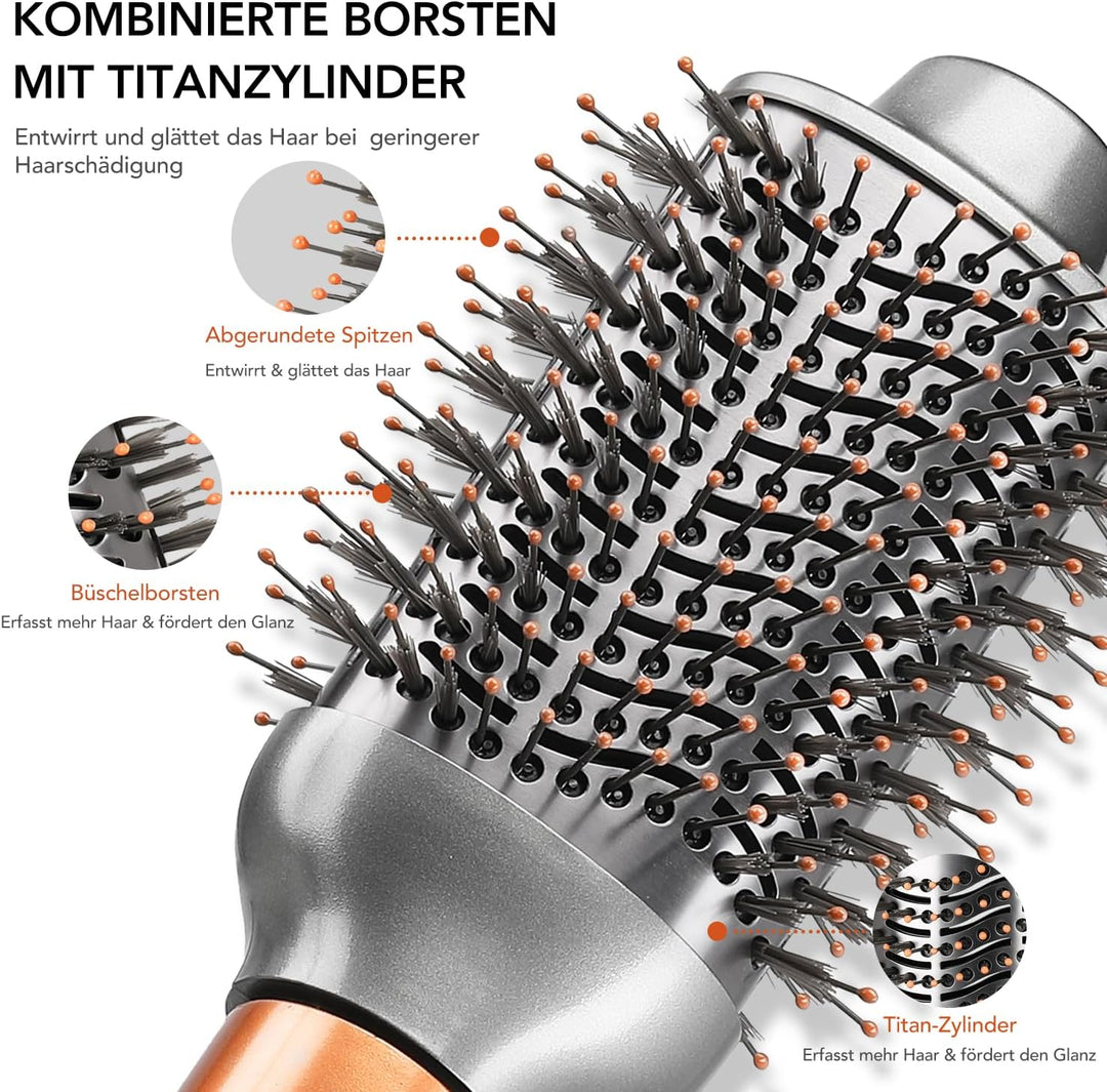 Grosse runde Volumenbürste für Dyson Airwrap, Kompatibel mit HS01/HS05/HS08 | Ovale Titan-Volumenbür