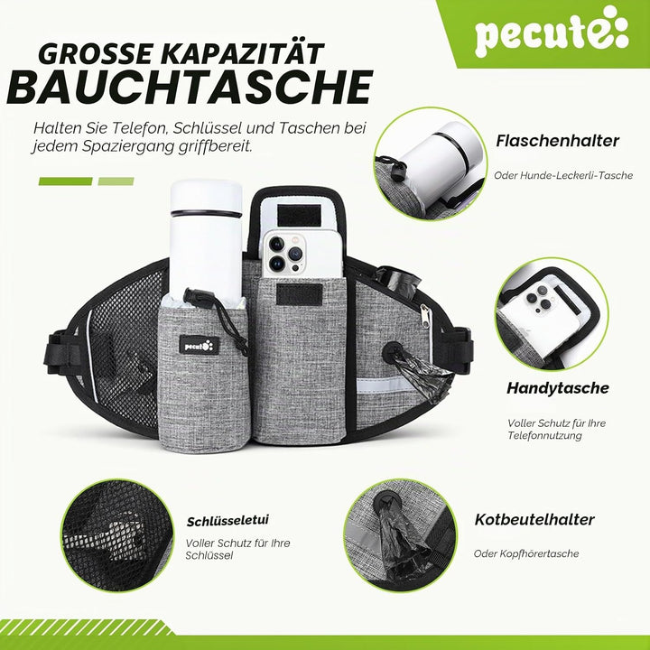 Pecute Joggingleine Hunde mit Bauchgurt, Laufgürtel Hundleine für Grosse und Mittelgrosse Hunde, Lei