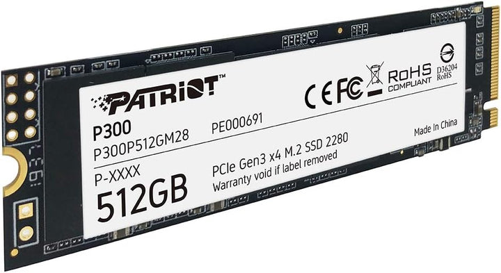 Patriot P300 512GB Interne SSD - NVMe PCIe Gen 3x4 - M.2 2280 - Solid State Drive - P300P512GM28