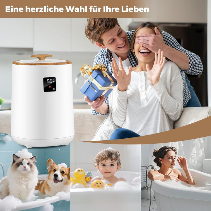 COSTWAY 18L Handtuchwärmer Eimer, Deckenwärmer mit LED-Anzeige & automatischer Abschaltung, tragbare