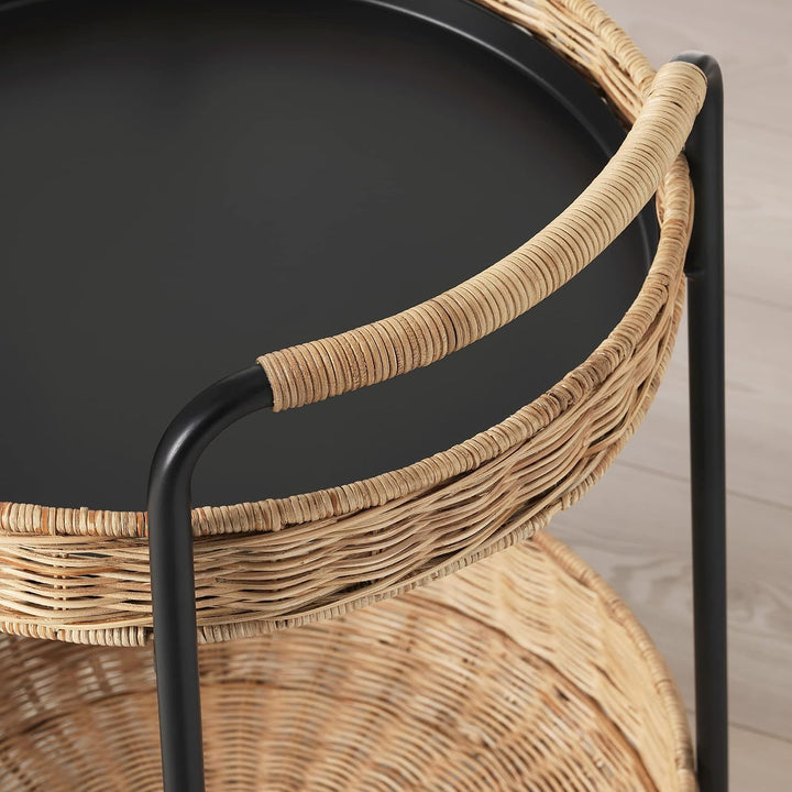 IKEA Lubban Rollwagen mit Stauraum, Rattan/Anthrazit