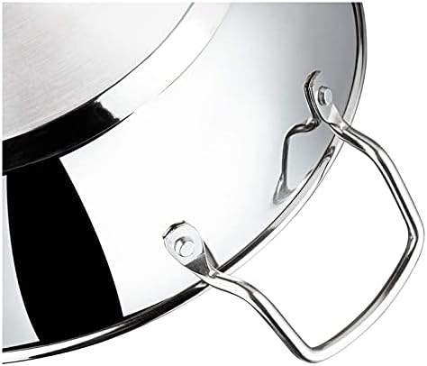 Vinod Kadai Wok aus Edelstahl, Induktionsfreundlich, mit Glasdeckel, 20 cm / 2 l