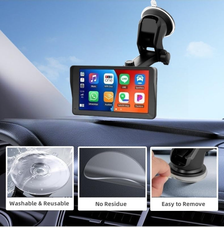 Epronic Flexibel Saugnapf Halterung für Carplay Tragbares Autoradio, Halterung Kompatibel mit Wirele