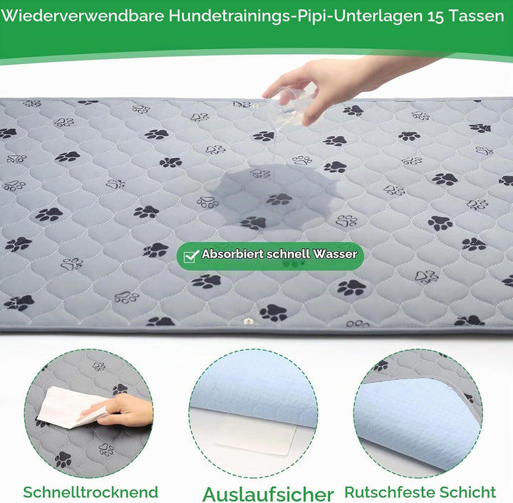 50X73CM 2-in-1 Pinkelmatte für Hunde Hundeklo Hundetoilette Welpentoilette mit Kunstrasen Hundeklo f