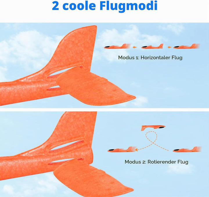 Hoiloie XXL 4 Stücke 44cm Styroporflieger Kinder,Flieger Styropor Flugzeug Styropor Kinder,Wurfgleit