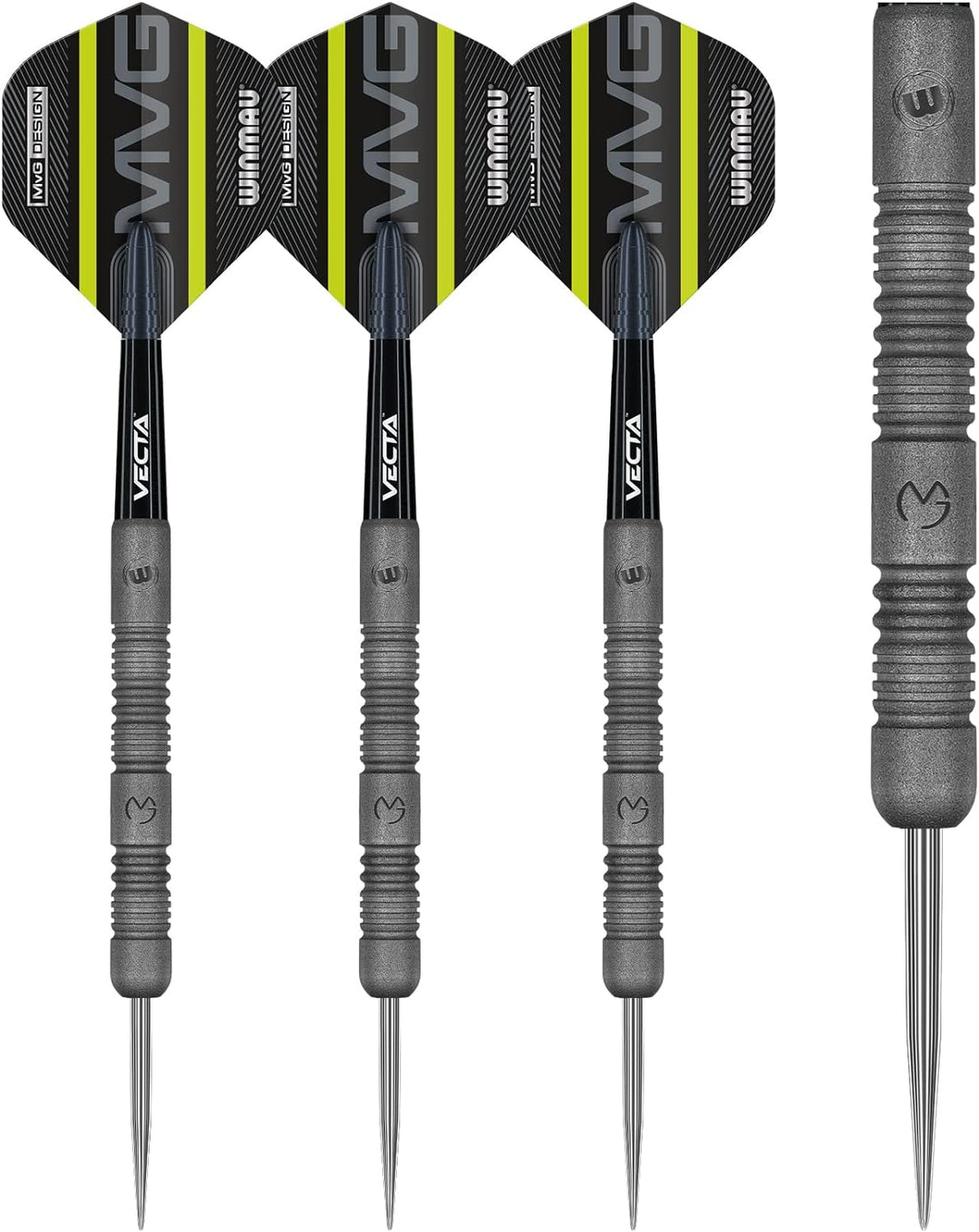 WINMAU Michael Van Gerwen MvG Exact Tungsten Darts Set with Flights and Stems (Shafts) 25 g, 25 g