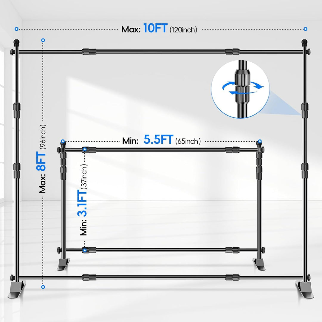 EMART Foto Hintergrund Ständer 3 m x 2,4 m (B x H), Verstellbare Hintergrund Ständer mit 2 Sandsäcke