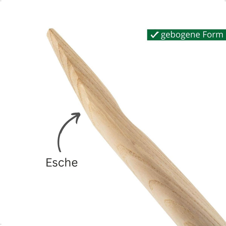 Rekord Doppelfederspatenstiel Gärtner (94 cm, gebogen) aus Eschenholz, mit T-Griff, robust, für Gärt