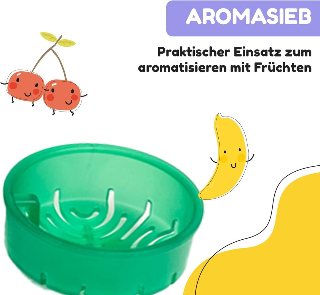 schmatzfatz Trinkflasche Kinder Auslaufsicher - 350ml, Grün - Trinkflasche Kohlensäure geeignet, Was