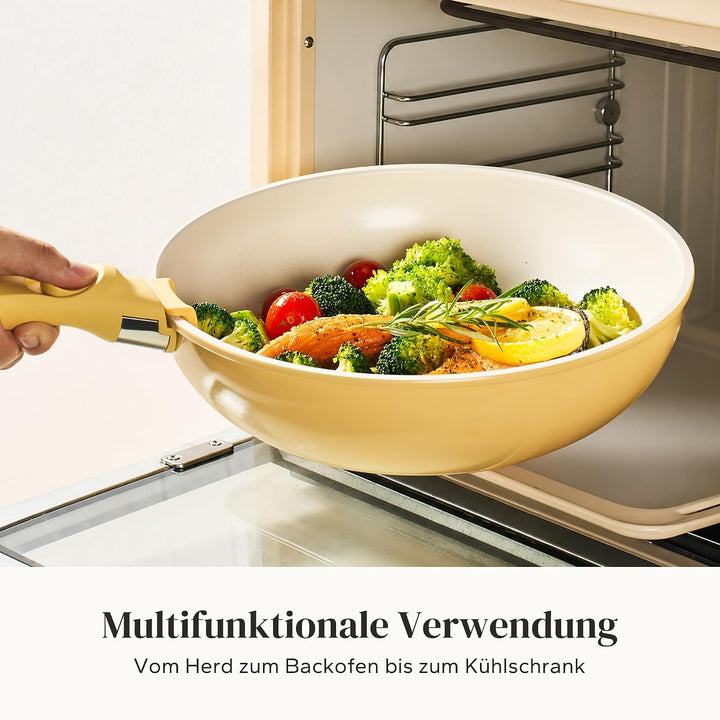 Abnehmbarer Griff, Stapelbar Topfset, Anti-Verbrühungs-Pfannengriff Klemmwerkzeug Generisch (gelb),