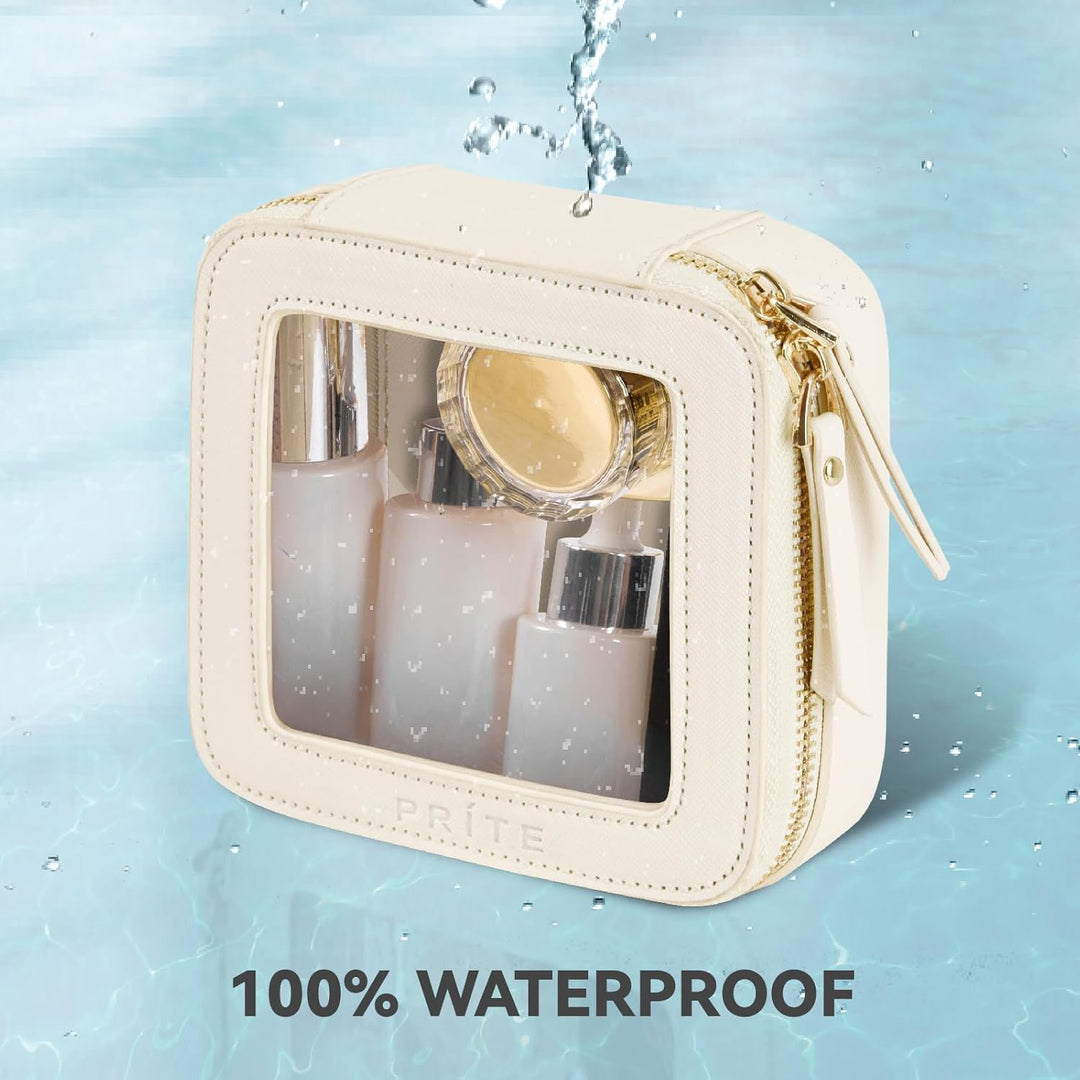 Prite Kleine Transparent Kosmetiktasche Mini Make Up Tasche Damen Reise wasserdichte Kulturbeutel Au