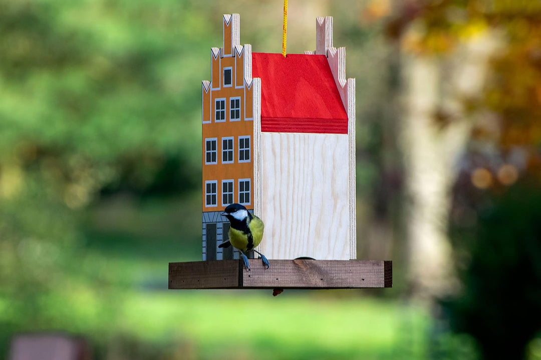 dobar® Green Label 27051FSCe Buntes Vogelfutterhaus Salzstrasse Hängend - Kleine Vogelvilla Multiple