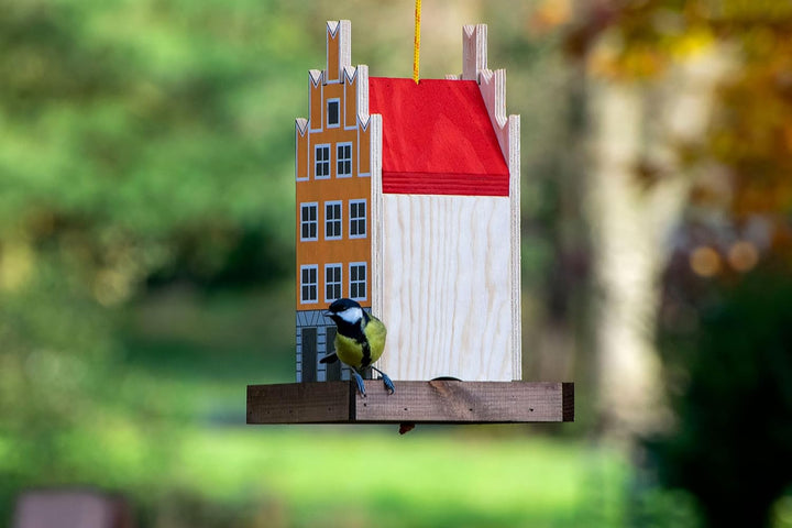 dobar® Green Label 27051FSCe Buntes Vogelfutterhaus Salzstrasse Hängend - Kleine Vogelvilla Multiple