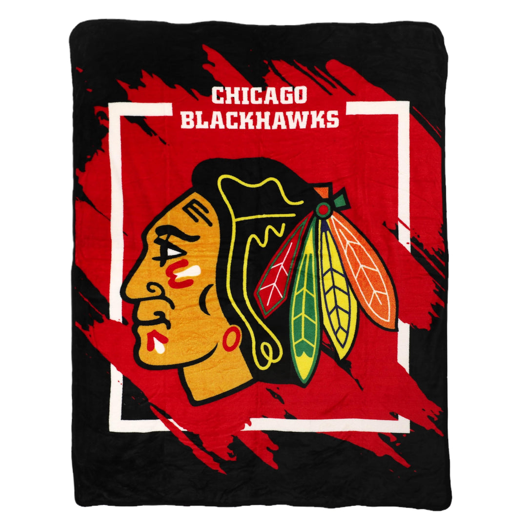Northwest NHL Chicago Blackhawks Micro Raschel Überwurfdecke, 116,8 x 152,4 cm, dimensional Chicago