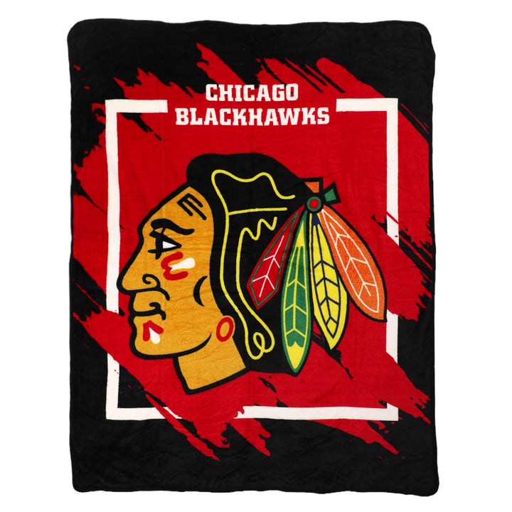 Northwest NHL Chicago Blackhawks Micro Raschel Überwurfdecke, 116,8 x 152,4 cm, dimensional Chicago