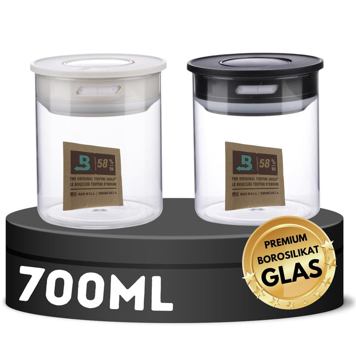 TronicXL 2x 700ml Vakuum Kräuter Borosilikat Glas Aufbewahrung Vorratsglas Ernte luftdicht Glasbehäl