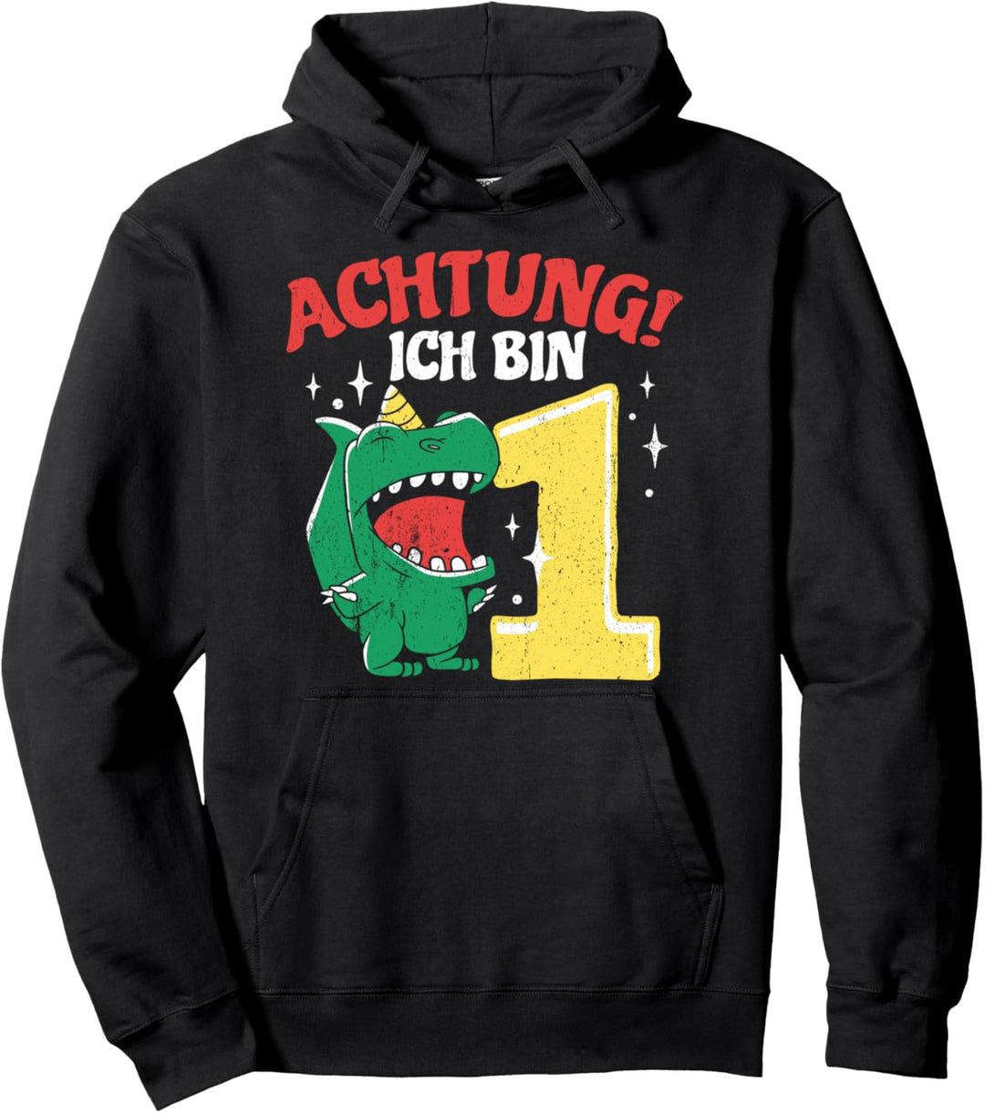 Achtung Ich bin 1 Kindergeburtstags Geschenk Dino Pullover Hoodie