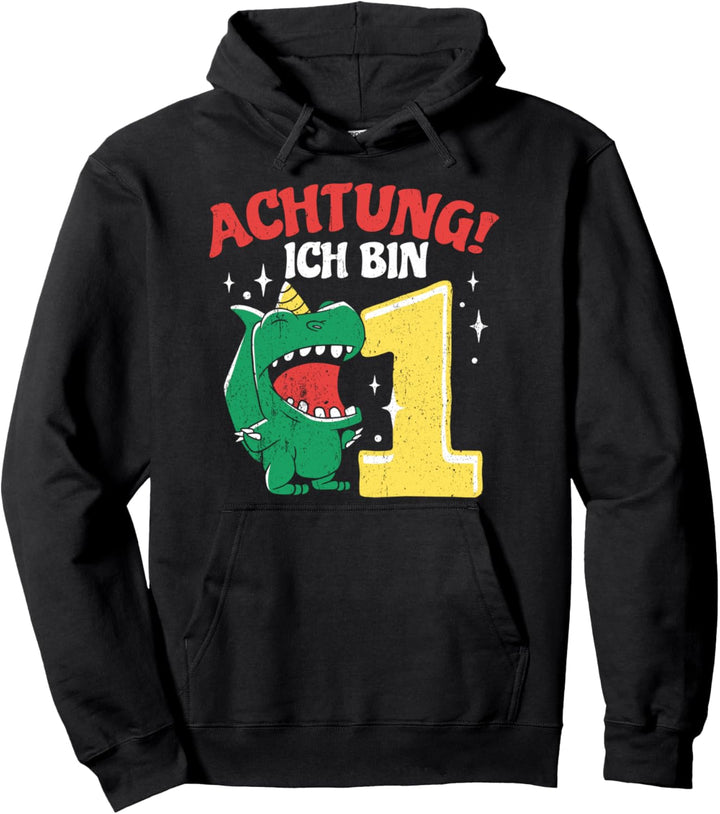 Achtung Ich bin 1 Kindergeburtstags Geschenk Dino Pullover Hoodie