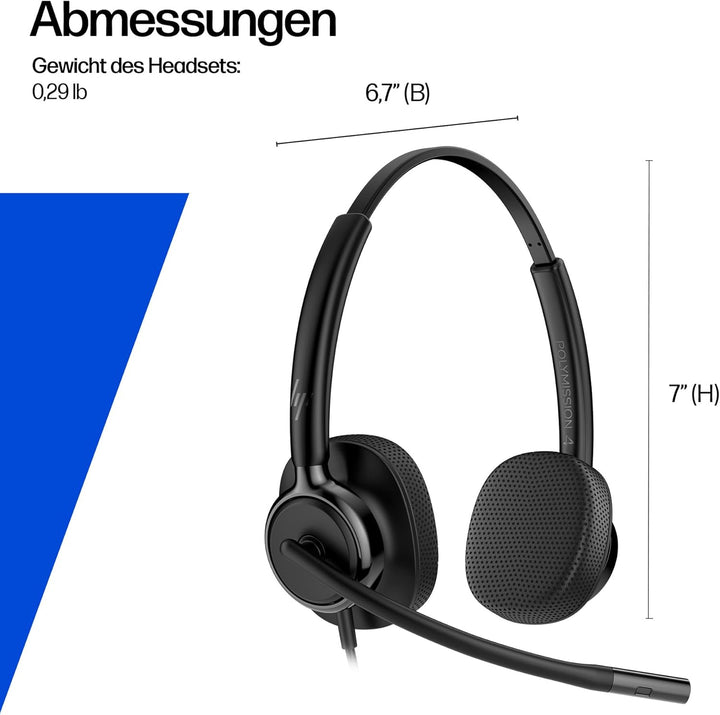 Poly Mission 420, USB‑C, KI‑basierte Geräuschunterdrückung, UC‑Zertifiziert, Schwarz Mission 420 Bin