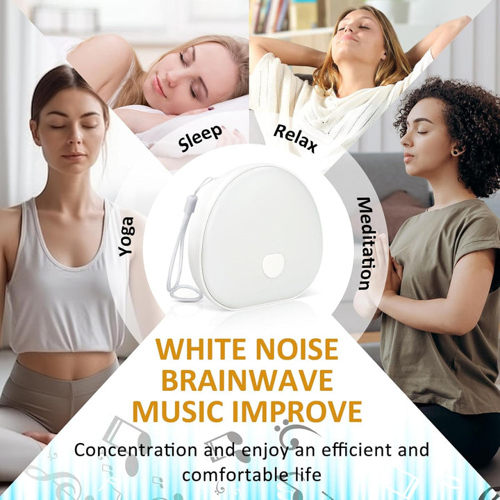 White Noise Machine Baby, Tragbare Einschlafhilfe Babys mit weissem Rauschen, 7 Bunte Licht, Beruhig