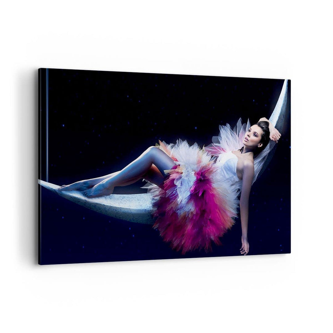 Bilder auf Leinwand 100x70cm Leinwandbild Frau Geheimnis Kleid elegant Gross Wanddeko Bild Schlafzim
