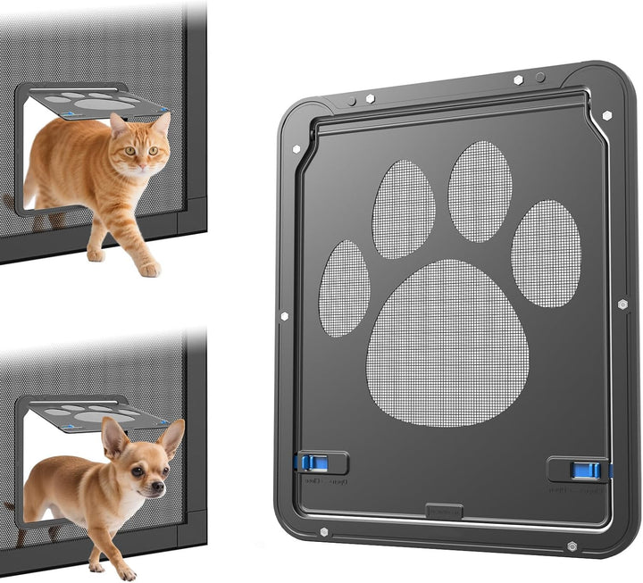 Enjoying Haustier Fliegengitter Tür Hundeklappe für kleine Hunde Katzen Klappe Bildschirmtür mit Ver