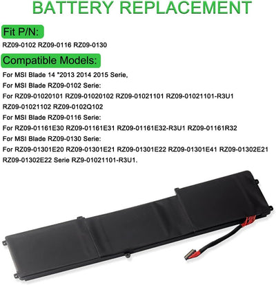 XITAIAN 11.1V 6400mAh RZ09-0102 RZ09-01161E31 Ersatz Laptop Akku für Razer Betty Blade 14" 2013 2015