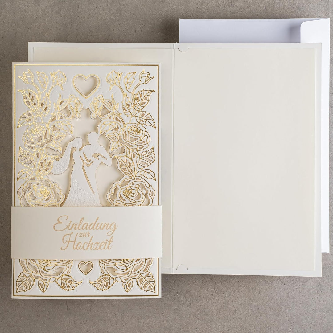 Art Nuvo Hochzeitseinladungen-20 St.130x205mm, Mit Bedruckbaren Einlagen Und Umschlägen Für Hochzeit